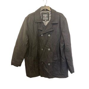 Steve & Barrys The Woolly Mammoth Mens Black Double-Breasted Winter Jacket XXL